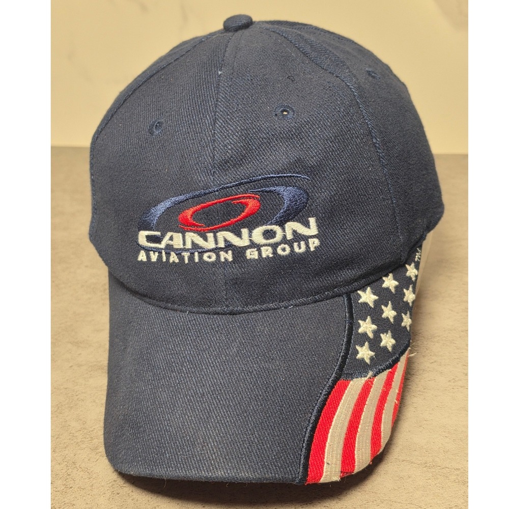 Rock Point Cannon Aviation Group Hat Navy Blue American Flag Patriotic Cap Mens‎